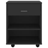 Rolling Cabinet Black 46x36x59 cm Engineered Wood 808468