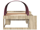 Bed Frame with Tunnel 3 pcs Sonoma Oak and Pink Engineered Wood 3423638