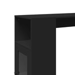 ZNTS Bar Table with Racks Black 101x40x103.5 cm Engineered Wood 854365