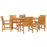 Garden Dining Set 7 pcs Brown 150 x 90 x 74 cm 3154107