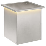 Garden Planter with LED Silver 40 x 40 x 40 cm Stainless Steel 8008134