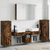 Bathroom Furniture Set 6 pcs Smoked Oak 3407139