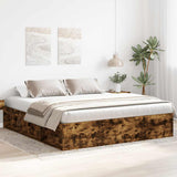Bed Frame without Mattress Smoked Oak 200x200 cm 3203891