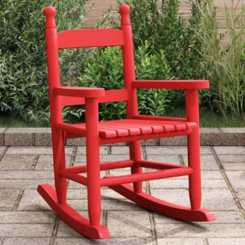 ZNTS Rocking Chair for Children Red Solid Wood Poplar 4008882