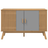 Sideboard OLDEN Grey and Brown 114x43x73.5 cm Solid Wood Pine 358610