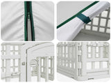 4 Panel Dog Playpen with Roof White 88 x 58 cm Plastic 42027220