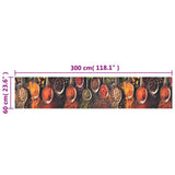 Kitchen Rug Washable Spoon & Spices 60x300 cm Velvet 136545