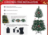 5 FT Artificial Snow Tipped Christmas Tree with DIY 100 Warm Lights Battery Operated, 21 Pine Cones, 34791300