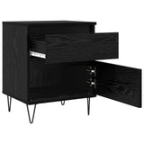 Bed Cabinet Black Oak 40 x 35 x 50 cm Engineered Wood 8004367