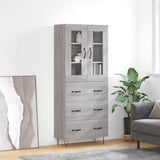 Highboard Grey Sonoma 69,5x34x180 cm Engineered Wood 3198439
