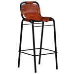 Bar Set 3 Pieces Solid Reclaimed Wood and Genuine Goat Leather 246286