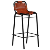 Bar Set 3 Pieces Solid Reclaimed Wood and Genuine Goat Leather 246286