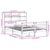 Bookcase Bed without Mattress Wax Brown 150x200 cm King Size Solid Wood 3321918