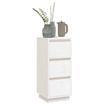 ZNTS Sideboard White 32x34x75 cm Solid Wood Pine 813367