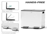 40L Dual Compartment Stainless Steel Bin, with Deodoriser Holders - Silver Tone T3398P344261