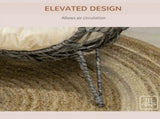 Rattan Elevated Cat Bed House Kitten Basket Ball Shaped Pet Furniture w/ Removable Cushion T3398P349859