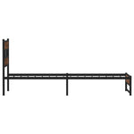 ZNTS Metal Bed Frame without Mattress Brown Oak 75x190 cm Small Single 4017316