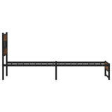 ZNTS Metal Bed Frame without Mattress Brown Oak 75x190 cm Small Single 4017316