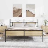 Metal Bed Frame without Mattress Sonoma Oak 183x213 cm 3325126