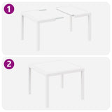 Garden Dining Table White 100 x 100 x 73 cm Poly Rattan 871682