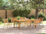 Garden Dining Set 7 pcs Beige Solid Acacia Wood 3365540