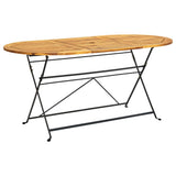 Garden Table 160x85x74 cm Solid Acacia Wood Oval 313162