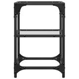 Coffee Tables with Transparent Glass Top 2 pcs 30x30x45 cm Steel 845999