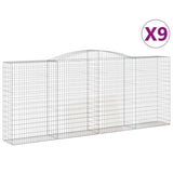 Arched Gabion Baskets 9 pcs 400x50x160/180 cm Galvanised Iron 3147042