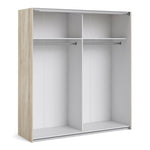 Verona Sliding Wardrobe 180cm in Oak with Oak and Mirror Doors with 2 Shelves 7037528238