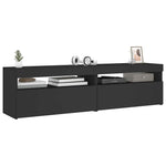 TV Cabinets 2 pcs with LED Lights Black 75x35x40 cm 804394