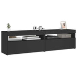 TV Cabinets 2 pcs with LED Lights Black 75x35x40 cm 804394