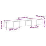 TV Cabinet Set 3 pcs Black oak 80 x 30 x 30 cm Engineered wood 3333056
