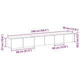 TV Cabinet Set 3 pcs Black Oak 80 x 30 x 30 cm Engineered Wood 3333056