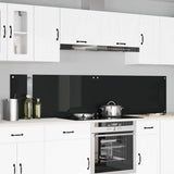 Kitchen Backsplash 2 pcs Black 110 x 50 cm Tempered Glass 3415495