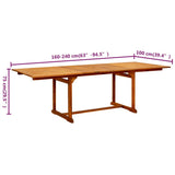 Garden Dining Table x100x75 cm Solid Acacia Wood 316566