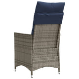 Reclining Garden Chairs 2 pcs with Cushions Grey Poly Rattan 365649