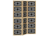 Room Divider 3 Panels Brown and Black Solid Wood Paulownia 358799