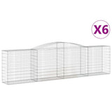 Arched Gabion Baskets 6 pcs 400x50x100/120 cm Galvanised Iron 3147000
