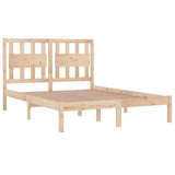 Bed Frame Natural Pine Solid Pine Wood Double Durable 3103943