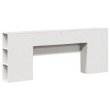 Headboard with Storage White 200 cm Solid Wood Pine 855619