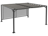 3 x 2.8m Metal Pergola, with Retractable Fabric Roof - Grey T3398P320161