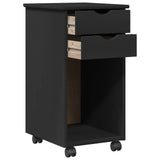 Desk Cabinet Set 2 pcs Black Solid Pine Wood 3438778
