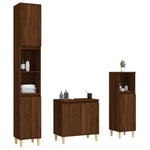 ZNTS 3 Piece Bathroom Furniture Set Brown Oak Engineered Wood 3185588