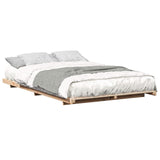Bed Frame Brown 135 x 190 cm Solid Pine Wood 873079