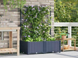 Garden Planter 2 pcs Grey 80 x 40 x 143 cm PP 42002861