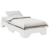 Bed Frame No Mattress Stackable White 75x190 cm Small Single Solid Wood 859212