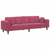 Sofa with Cushion Wine Red 250 x 77 x 76 cm Velvet 3335157