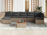 Garden Sofa Set with Cushion 8 pcs Grey Poly Rattan 3347734
