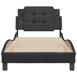 Bed Frame without Mattress "Zadar" Black 90x190 cm Single Faux Leather 3208149