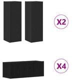 TV Cabinet Set 8 pcs Black oak Medium Engineered wood 3393472